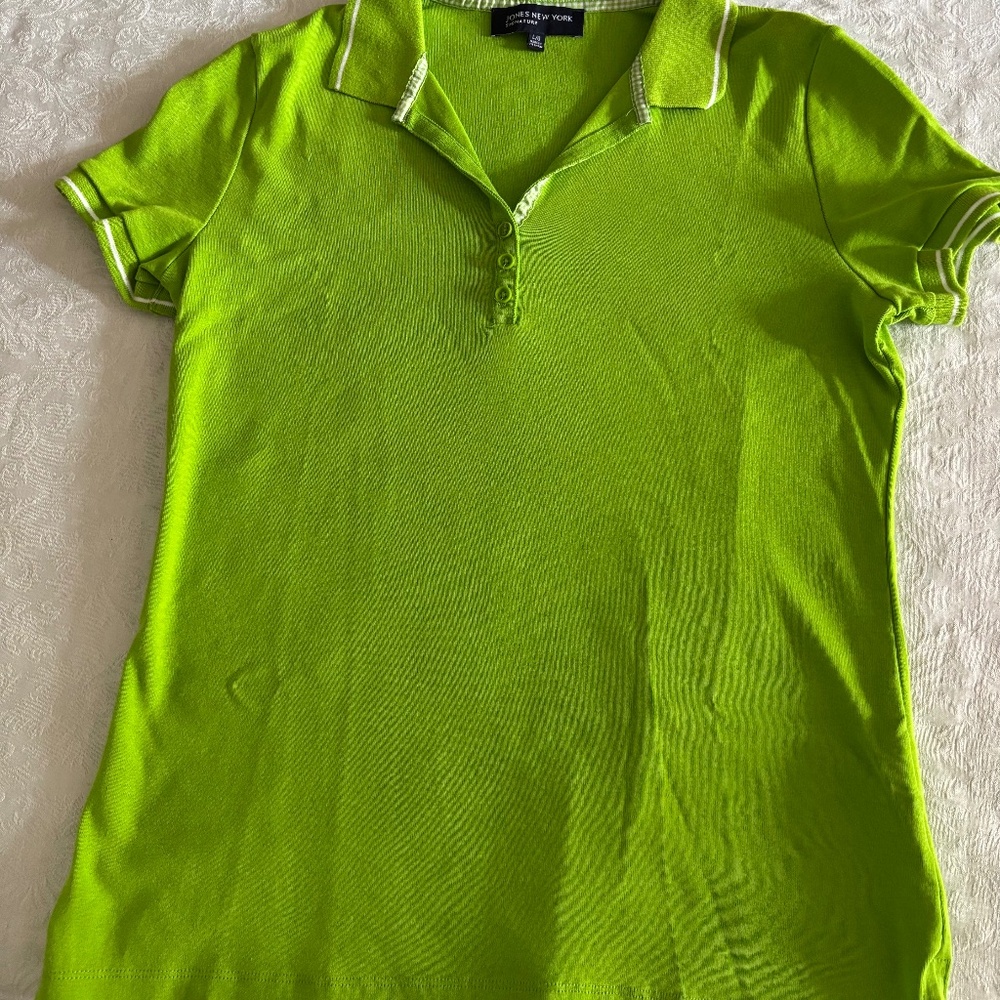 Jones New York Signature Short Sleeve Collared Shirt